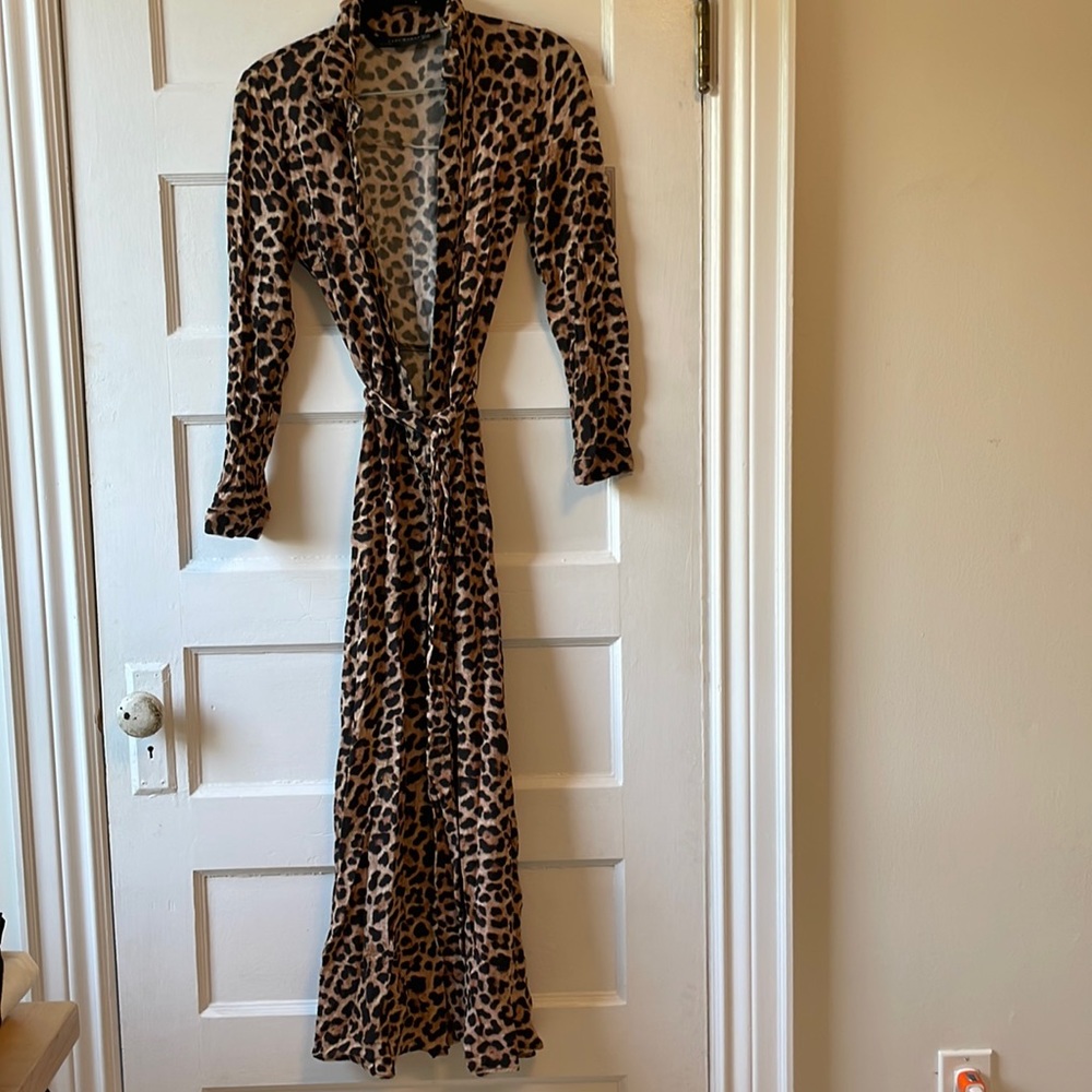 Zara leopard print shirt dress
